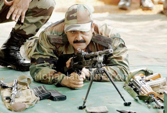 Mohanlal in military training